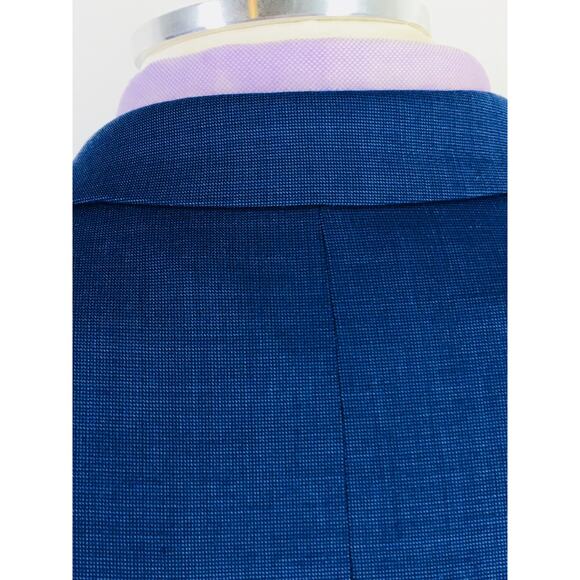 40R Tommy Hilfiger Mens 2 Button Blazer Jacket Pindot Navy Powder Blue - Picture 2 of 13